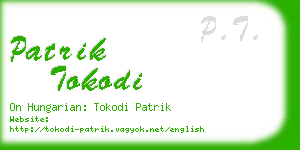 patrik tokodi business card